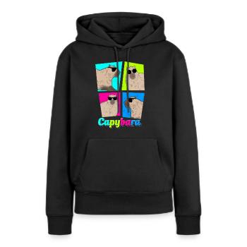 Rident Animal Cooles Capybara Zoologen - Frauen Premium Bio Hoodie - Schwarz - Vorne - Julia (174cm)