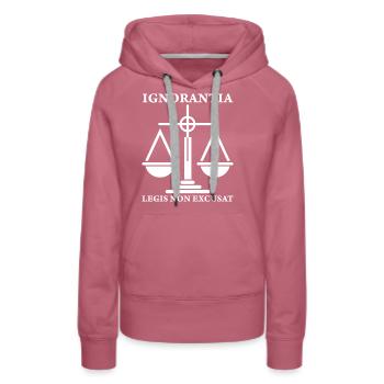 Latein Spruch Richter Ignorantia legis non excusat - Frauen Premium Bio Hoodie - Malve - Vorne - Isabella (175cm)