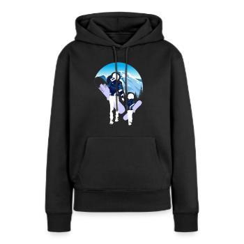 Mothers Day Mom and Daughter Matching Snowboard - Frauen Premium Bio Hoodie - Schwarz - Vorne - Julia (174cm)