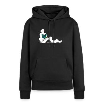 Mothers Day Mom and Daughter Matching Reading - Frauen Premium Bio Hoodie - Schwarz - Vorne - Julia (174cm)