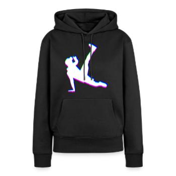 Trippy Breakdancer - Frauen Premium Bio Hoodie - Schwarz - Vorne - Julia (174cm)