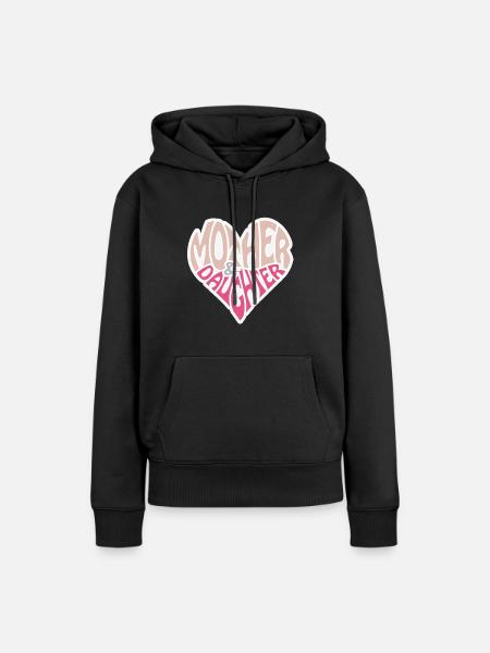 Mère et fille - Sweat à capuche Premium bio Femme - noir
