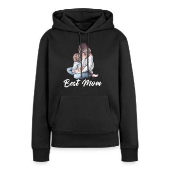 Meilleure maman - Sweat à capuche Premium bio Femme - noir - Devant - Julia (174cm)
