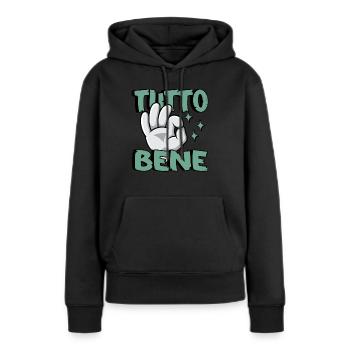 Tutto Bene - Sweat à capuche Premium bio Femme - noir - Devant - Julia (174cm)