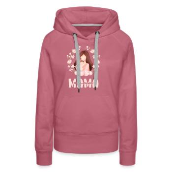Maman, mère, enfant, fleurs, amour de mère - Sweat à capuche Premium bio Femme - mauve - Devant - Isabella (175cm)