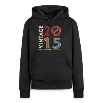 Old School 2015 - Frauen Premium Bio Hoodie - Schwarz - Vorne - Julia (174cm)