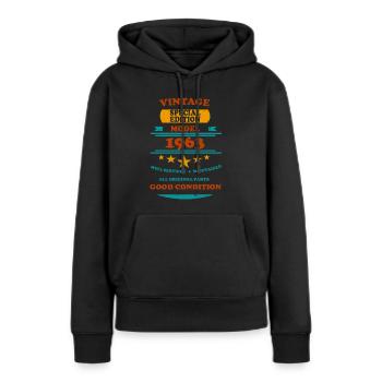 Vintage Retro 1963 - Women’s Premium Organic Hoodie - black - Front - Julia (174cm)