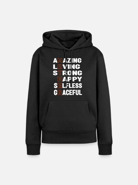 Mère - Sweat à capuche Premium bio Femme - noir