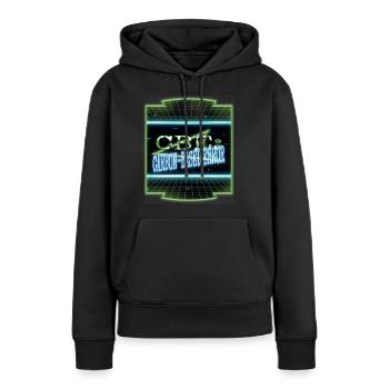 statement present codes joke awesome encrypt - Frauen Premium Bio Hoodie - Schwarz - Vorne - Julia (174cm)