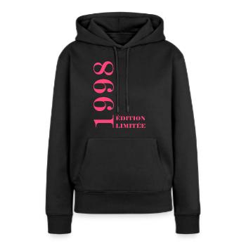 Edition limitée 1998 - Sweat à capuche Premium bio Femme - noir - Devant - Julia (174cm)