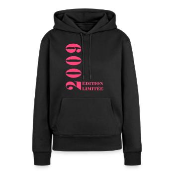 Edition limitée 2009 - Sweat à capuche Premium bio Femme - noir - Devant - Julia (174cm)