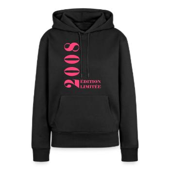 Edition limitée 2008 - Sweat à capuche Premium bio Femme - noir - Devant - Julia (174cm)