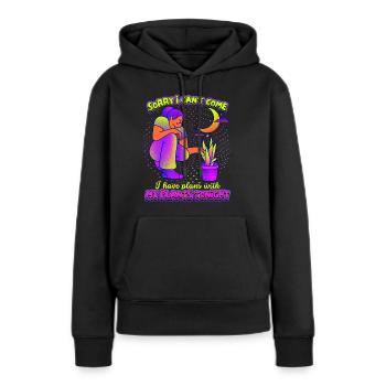 Plant-Mom, lustiger Spruch Pflanzen-Mama - Frauen Premium Bio Hoodie - Schwarz - Vorne - Julia (174cm)