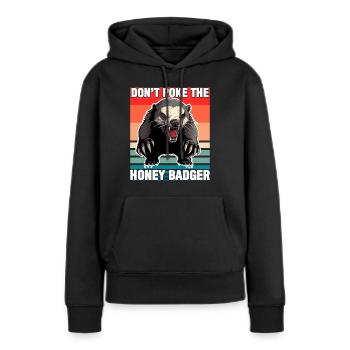Honigdachs Stochern Sie nicht in den Honigdachs - Frauen Premium Bio Hoodie - Schwarz - Vorne - Julia (174cm)