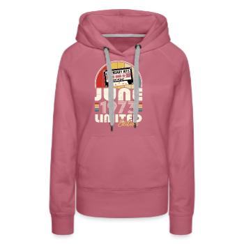 Vintage 1973 Juni Retro Geburtstagsgeschenk - Frauen Premium Bio Hoodie - Malve - Vorne - Isabella (175cm)