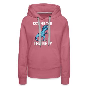 Katie oder Kathie T-Rex Überbiss Dinosaurier Meme - Frauen Premium Bio Hoodie - Malve - Vorne - Isabella (175cm)