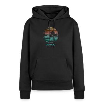 Oakland Californie Cool Souvenir Vacances Artistique - Sweat à capuche Premium bio Femme - noir - Devant - Julia (174cm)
