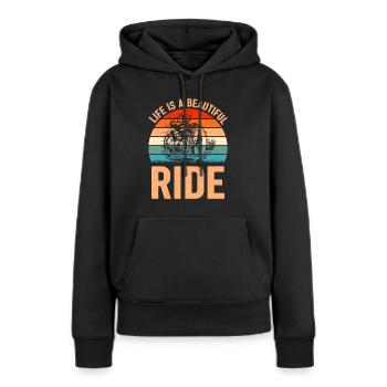 Life is a beautiful ride bike - Women’s Premium Organic Hoodie - black - Front - Julia (174cm)