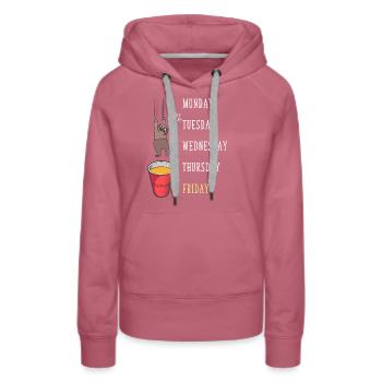 Sloth lover funny weekend party - Women’s Premium Organic Hoodie - mauve - Front - Isabella (175cm)