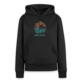South Beach Miami Floride Cool Souvenir Vacances - Sweat à capuche Premium bio Femme - noir - Devant - Julia (174cm)
