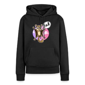 Flughörnchen Fluchhörnchen Fuck Schimpfwort - Frauen Premium Bio Hoodie - Schwarz - Vorne - Julia (174cm)