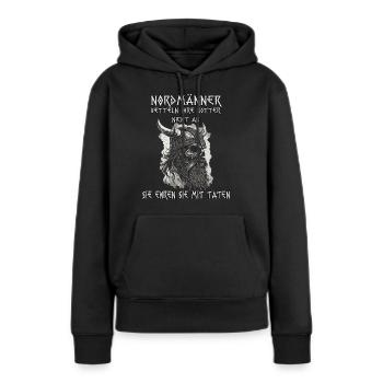 Heidnischer Wikinger Nordischer Krieger Wikinger - Frauen Premium Bio Hoodie - Schwarz - Vorne - Julia (174cm)