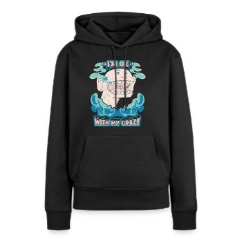 Comic, Comic-Strips, Crazy Man, lustiger Spruch - Frauen Premium Bio Hoodie - Schwarz - Vorne - Julia (174cm)