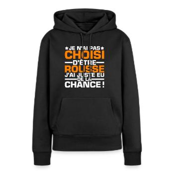 Humour Rousse Chance - Sweat à capuche Premium bio Femme - noir - Devant - Julia (174cm)