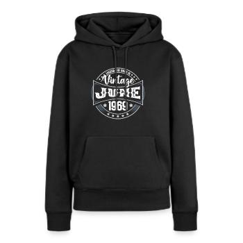1969 Juni. Geburtstagsgeschenk Juni 1969. Juni - Frauen Premium Bio Hoodie - Schwarz - Vorne - Julia (174cm)