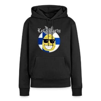 Jetzt lasst uns feiern - Frauen Premium Bio Hoodie - Schwarz - Vorne - Julia (174cm)
