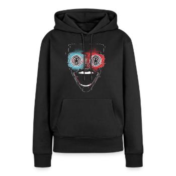 ControlZ-Glitch - Frauen Premium Bio Hoodie - Schwarz - Vorne - Julia (174cm)