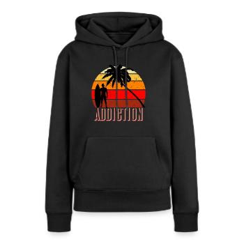 Surf Addiction - Frauen Premium Bio Hoodie - Schwarz - Vorne - Julia (174cm)