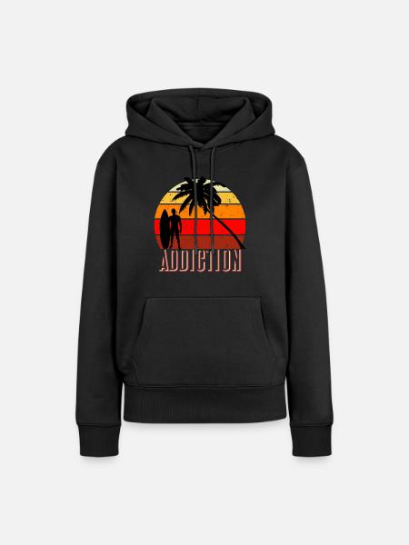 Surf Addiction - Frauen Premium Bio Hoodie - Schwarz