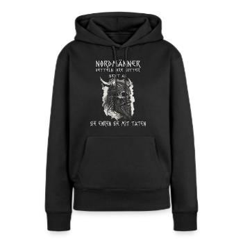 Wikinger Heiden Nordmänner Heidnisches Wikinger - Frauen Premium Bio Hoodie - Schwarz - Vorne - Julia (174cm)