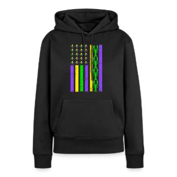 Super drapeau d’écrevisse de Mardi Gras pour Mardi Gras - Sweat à capuche Premium bio Femme - noir - Devant - Julia (174cm)