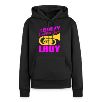 Crazy Euphorium Lady Baritone Player Gifts - Women’s Premium Organic Hoodie - black - Front - Julia (174cm)