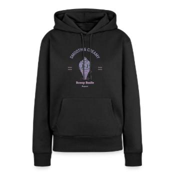 Glatt & cremig - Frauen Premium Bio Hoodie - Schwarz - Vorne - Julia (174cm)