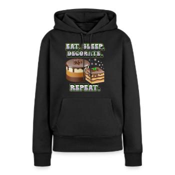 Kuchendeko, Kuchen und Torte dekorieren, Spruch - Frauen Premium Bio Hoodie - Schwarz - Vorne - Julia (174cm)