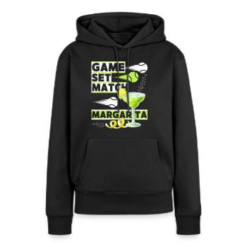 Tennis-Spruch Game-Set-Match Margarita, lustig - Frauen Premium Bio Hoodie - Schwarz - Vorne - Julia (174cm)