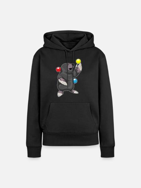 Maulwurf Jongleur Jonglieren - Frauen Premium Bio Hoodie - Schwarz