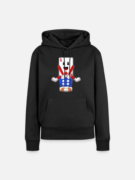 Poker Pokerchips Pokerkarten - Frauen Premium Bio Hoodie - Schwarz