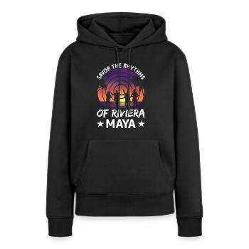 Enjoy the rhythms of Riviera Maya - Women’s Premium Organic Hoodie - black - Front - Julia (174cm)