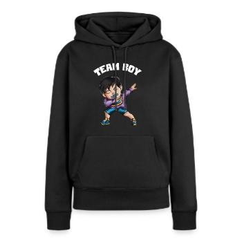Team Boy Young Man Petit-fils Baby Infant - Sweat à capuche Premium bio Femme - noir - Devant - Julia (174cm)