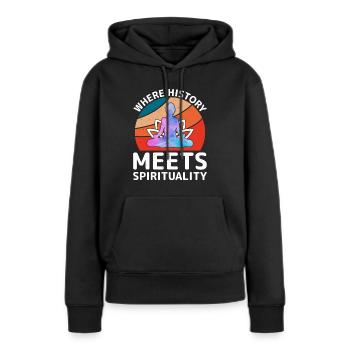 Geschichte trifft Spiritualität Tulum Tribe Mexiko - Frauen Premium Bio Hoodie - Schwarz - Vorne - Julia (174cm)