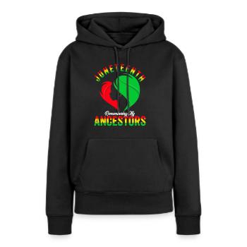 Love Juneteenth Pride Black Girl - Frauen Premium Bio Hoodie - Schwarz - Vorne - Julia (174cm)