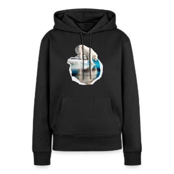 Un ours polaire blanc sur la banquise ours blanc - Sweat à capuche Premium bio Femme - noir - Devant - Julia (174cm)