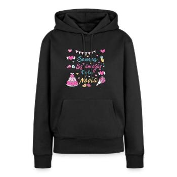 Junggesellenabschied sind wir die Freunde der Braut - Frauen Premium Bio Hoodie - Schwarz - Vorne - Julia (174cm)