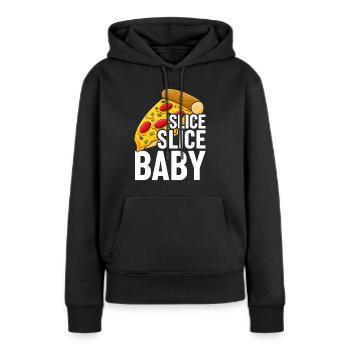 pizza pizza slice cheese pizza pizza lover - Women’s Premium Organic Hoodie - black - Front - Julia (174cm)