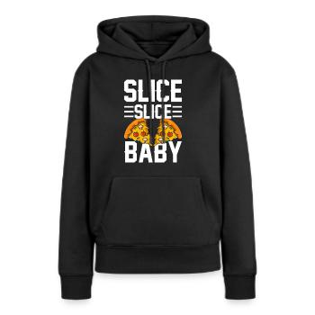 pizza pizza slice cheese pizza pizza lover - Women’s Premium Organic Hoodie - black - Front - Julia (174cm)