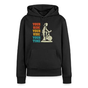 Your Ride Your Vibe Your Time - Sweat à capuche Premium bio Femme - noir - Devant - Julia (174cm)